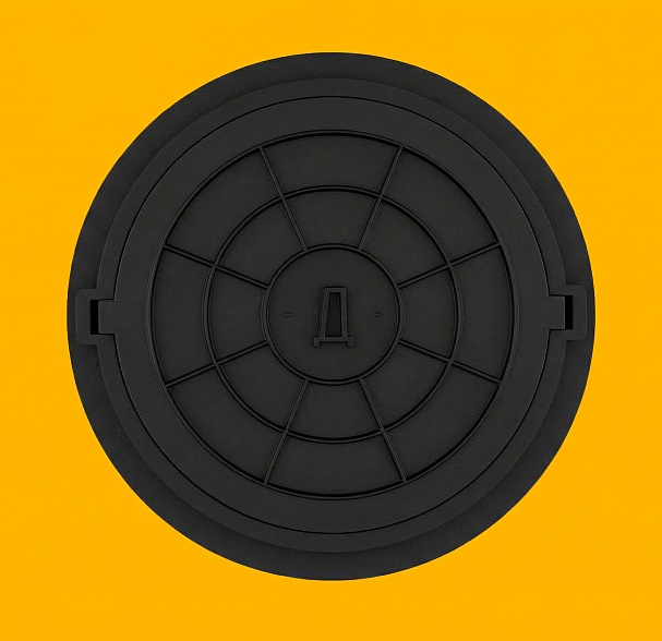 Черный канализационный люк Д облегченный (1,5 т.) для септика и колодца