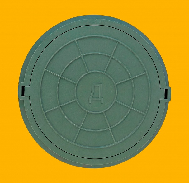 Зеленый канализационный люк Д (1,5 тонны) для септика и колодца