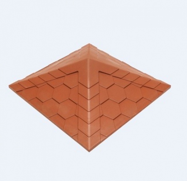 Колпак на забор 385*385 6 кг. красный