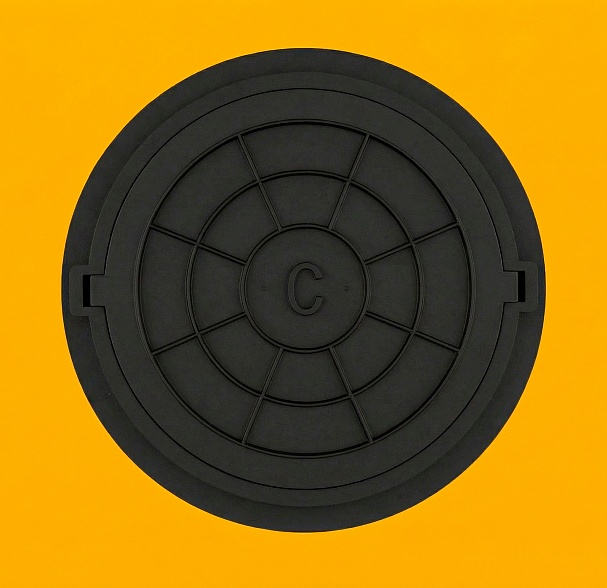 Черный канализационный люк С (5 т.) для септика и колодца