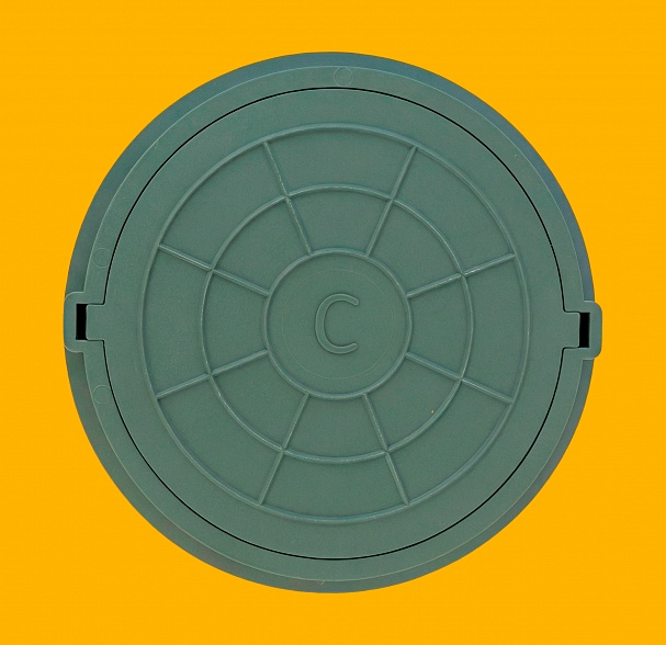 Зеленый канализационный люк С (5 т.) для септика и колодца